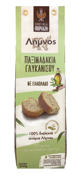 ΠΑΞΙΜΑΔΙ ΛΑΔΙΟΥ ΜΕ ΓΛΥΚΑΝΙΣΟ ΟΙΚΟΓΕΝΕΙ ΠΟΡΙΑΖΗ 300ΓΡ